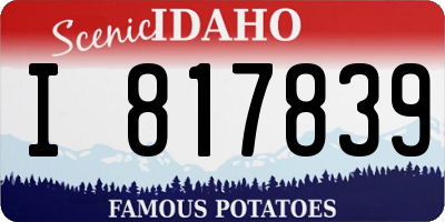 ID license plate I817839