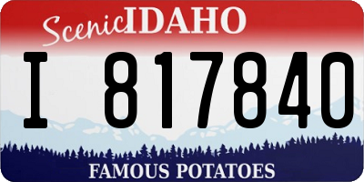 ID license plate I817840