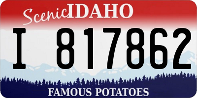 ID license plate I817862