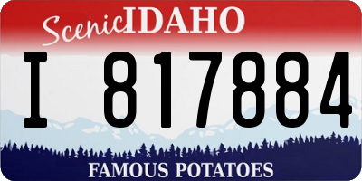 ID license plate I817884