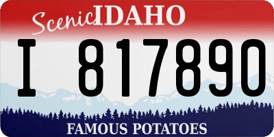 ID license plate I817890