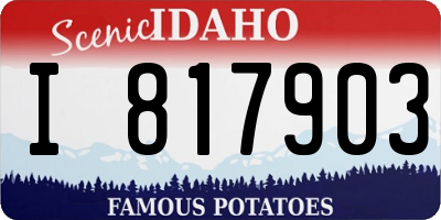 ID license plate I817903
