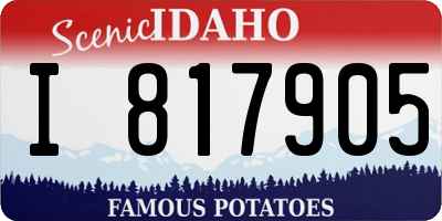 ID license plate I817905