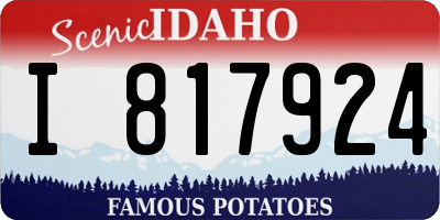 ID license plate I817924