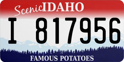 ID license plate I817956