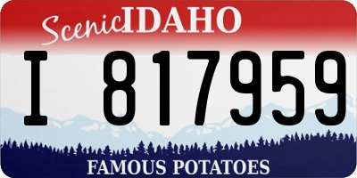 ID license plate I817959