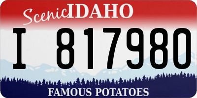 ID license plate I817980