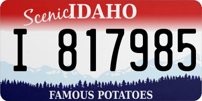 ID license plate I817985
