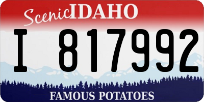 ID license plate I817992