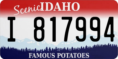 ID license plate I817994