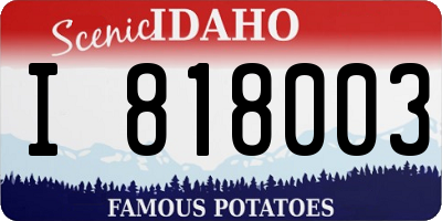 ID license plate I818003
