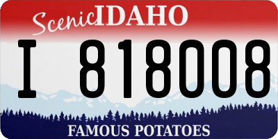 ID license plate I818008
