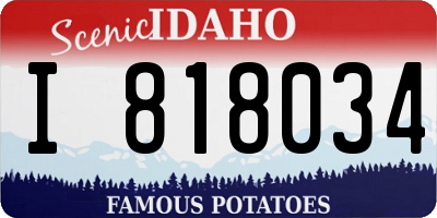 ID license plate I818034