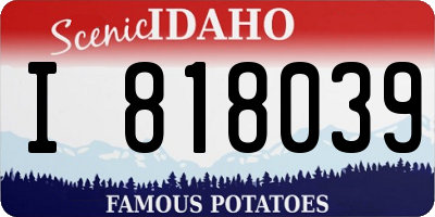 ID license plate I818039