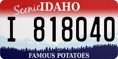 ID license plate I818040