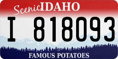 ID license plate I818093