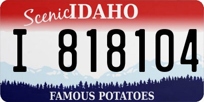 ID license plate I818104