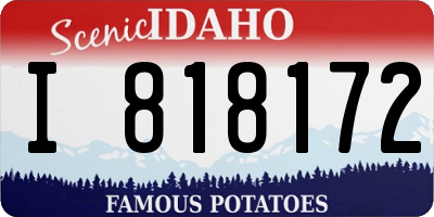 ID license plate I818172