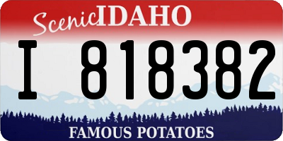 ID license plate I818382