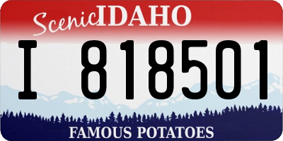 ID license plate I818501