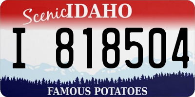 ID license plate I818504