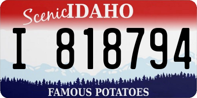 ID license plate I818794