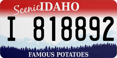 ID license plate I818892