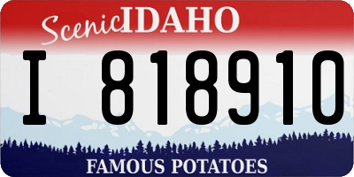 ID license plate I818910