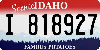 ID license plate I818927