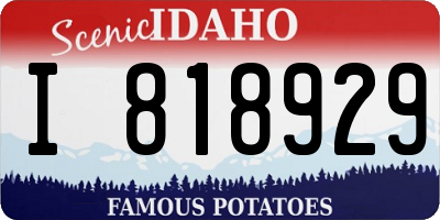 ID license plate I818929