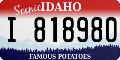 ID license plate I818980