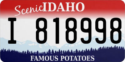 ID license plate I818998