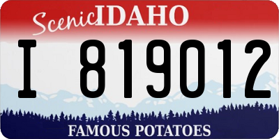 ID license plate I819012