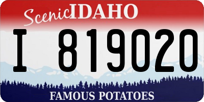 ID license plate I819020