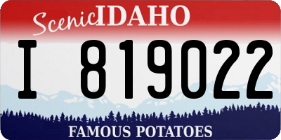 ID license plate I819022