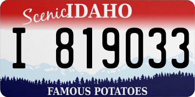 ID license plate I819033