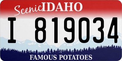 ID license plate I819034