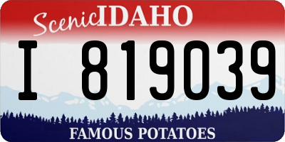 ID license plate I819039