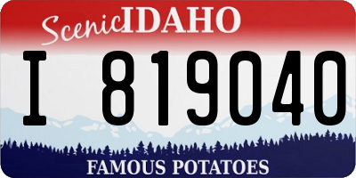 ID license plate I819040