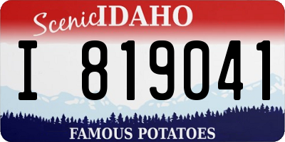 ID license plate I819041