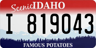 ID license plate I819043