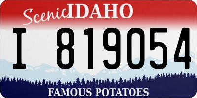 ID license plate I819054
