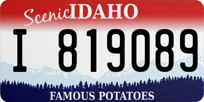 ID license plate I819089