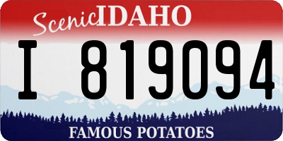 ID license plate I819094