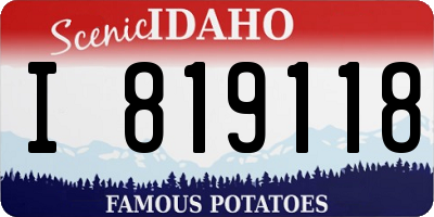 ID license plate I819118