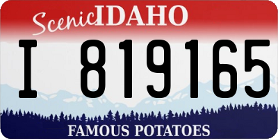 ID license plate I819165