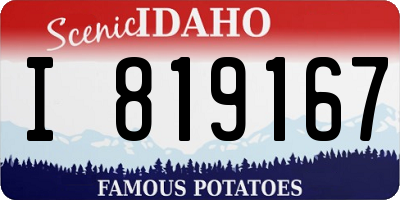 ID license plate I819167