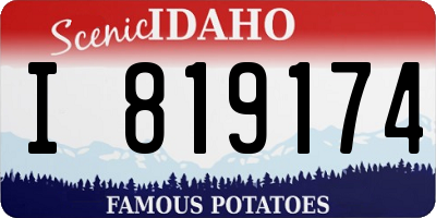 ID license plate I819174