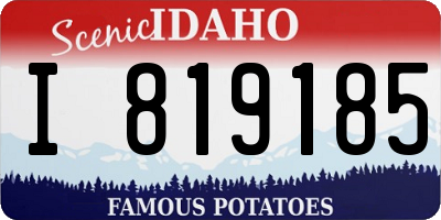 ID license plate I819185