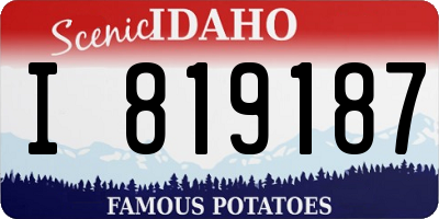 ID license plate I819187